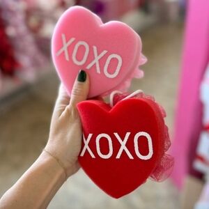 Pink Heart-Shaped XOXO Sponge